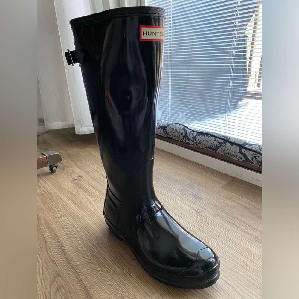 Hunter Black Gloss Rain Boots - Picture 9 of 11